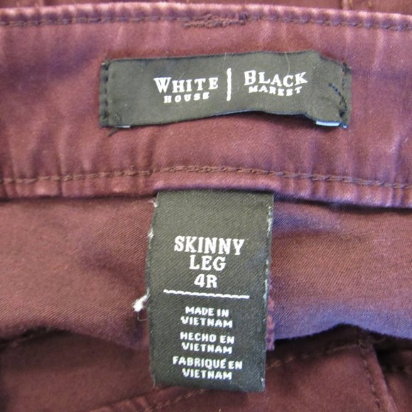 Wine Stretch Skinny Leg Jeans Zip Ankle Sz 4 R - Picture 10 of 13